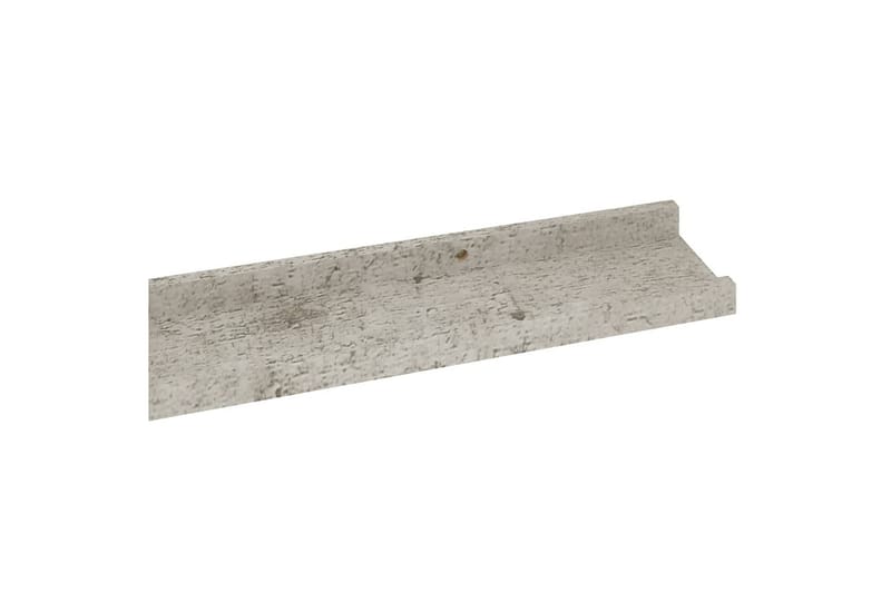 Vegghyller 2 stk betonggrå 115x9x3 cm - Grå - Oppbevaring - Hylle - Vegghylle