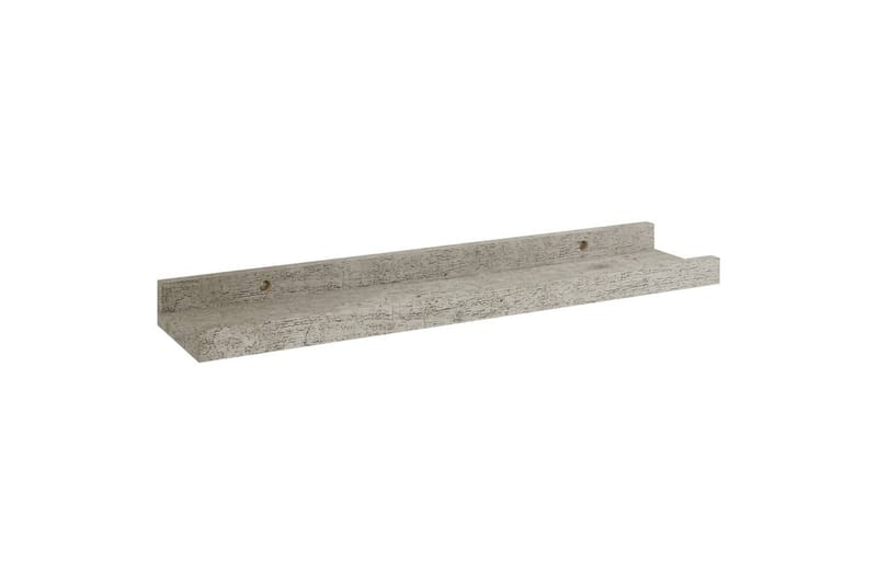 Vegghyller 2 stk betonggrå 40x9x3 cm - Grå - Oppbevaring - Hylle - Vegghylle