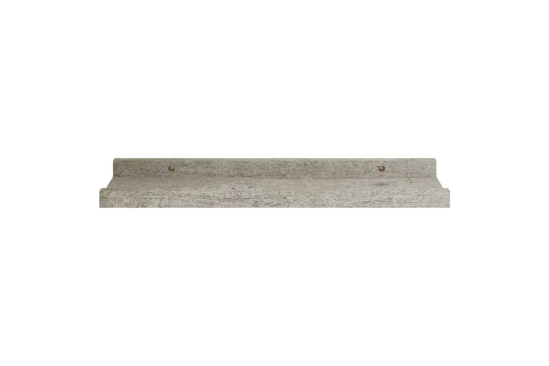 Vegghyller 2 stk betonggrå 40x9x3 cm - Grå - Oppbevaring - Hylle - Vegghylle