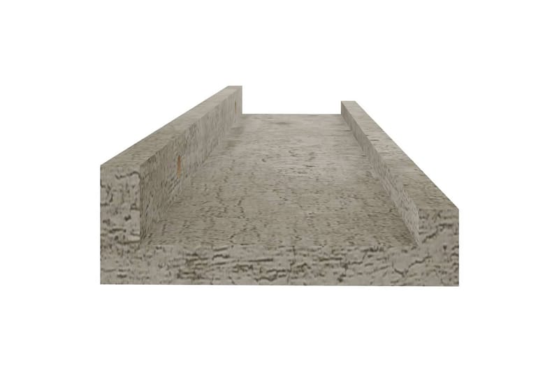 Vegghyller 2 stk betonggrå 40x9x3 cm - Grå - Oppbevaring - Hylle - Vegghylle