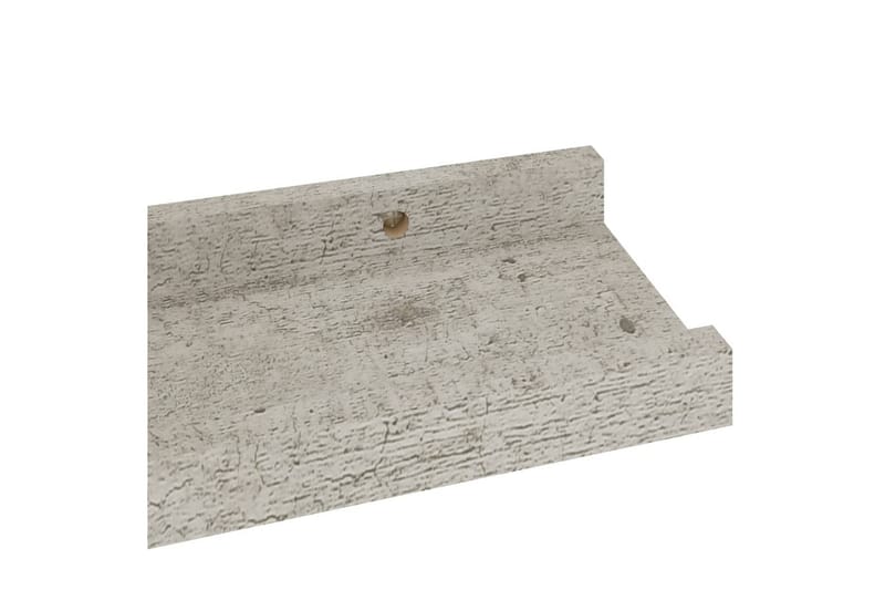 Vegghyller 2 stk betonggrå 40x9x3 cm - Grå - Oppbevaring - Hylle - Vegghylle