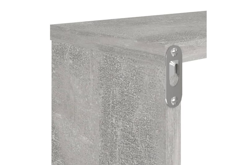 Vegghyller kubeformet 2 stk 80x15x26,5 cm sponplate - Grå - Oppbevaring - Hylle - Vegghylle