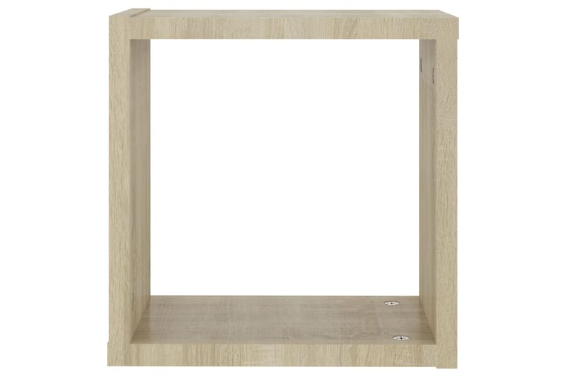 Vegghyller kubeformet 2 stk sonoma eik 30x15x30 cm - Brun - Oppbevaring - Hylle - Vegghylle