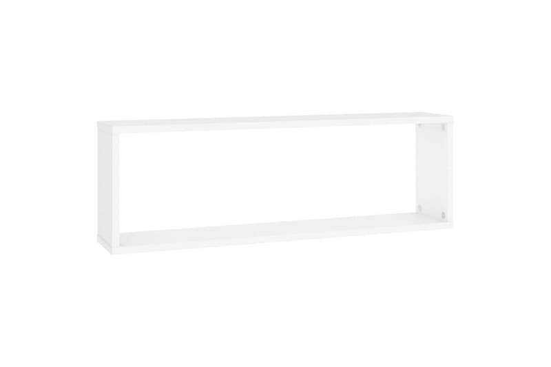 Vegghyller kubeformet 4 stk hvit 80x15x26,5 cm sponplate - Hvit - Oppbevaring - Hylle - Vegghylle