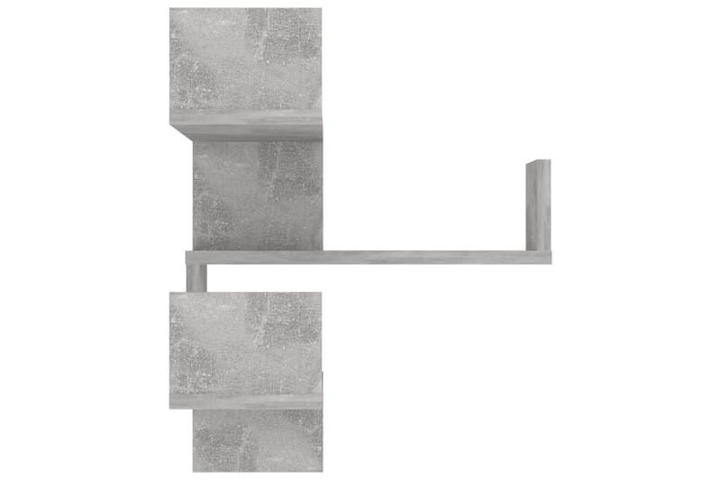 Veggmontert hjørnehylle betonggrå 40x40x50 cm sponplate - Grå - Vegghylle - Vegghengt oppbevaring