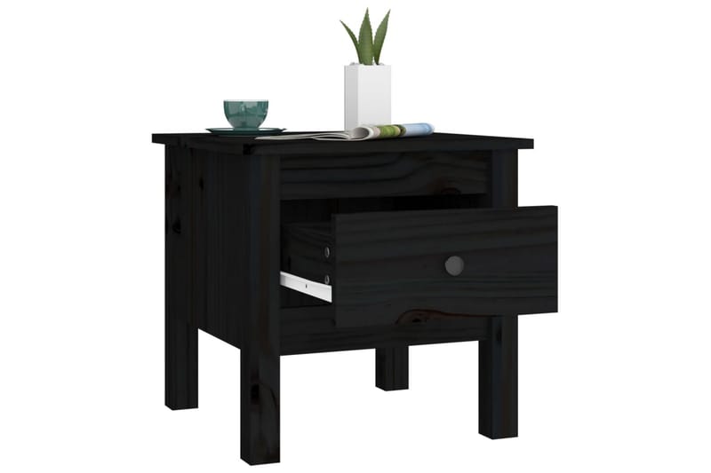 beBasic Sidebord 2 stk svart 40x40x39 cm heltre furu - Svart - Oppbevaring - Oppbevaringsmøbler - Sideboard & skjenk