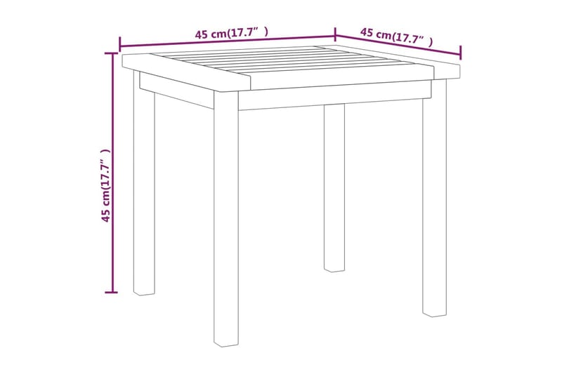 beBasic Sidebord 45x45x45 cm heltre teak - Brun - Oppbevaring - Oppbevaringsmøbler - Sideboard & skjenk