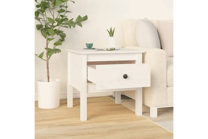 beBasic Sidebord hvit 50x50x49 cm heltre furu - Hvit - Oppbevaring - Oppbevaringsmøbler - Sideboard & skjenk