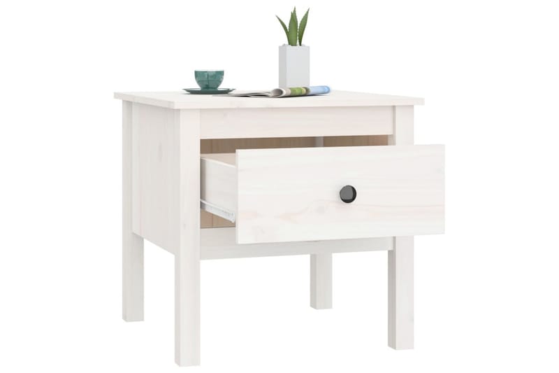 beBasic Sidebord hvit 50x50x49 cm heltre furu - Hvit - Oppbevaring - Oppbevaringsmøbler - Sideboard & skjenk