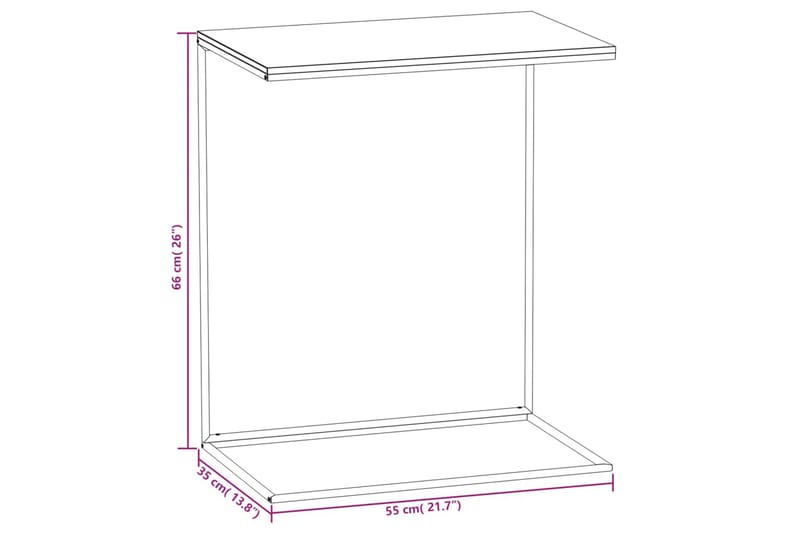 beBasic Sidebord hvit 55x35x66 cm konstruert tre - Hvit - Oppbevaring - Oppbevaringsmøbler - Sideboard & skjenk