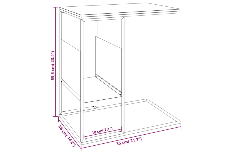 beBasic Sidebord hvit 55x36x59,5 cm konstruert tre - Hvit - Oppbevaring - Oppbevaringsmøbler - Sideboard & skjenk