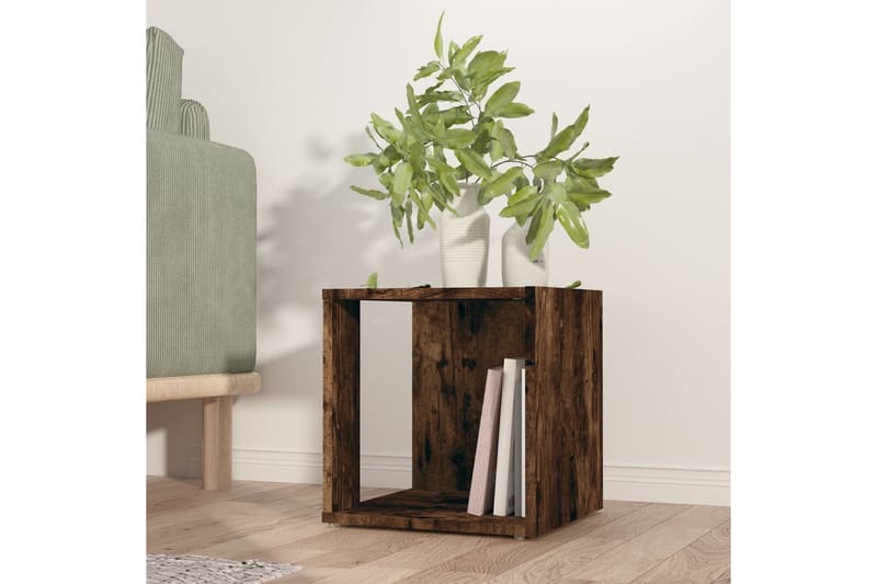 beBasic Sidebord røkt eik 33x33x34,5 cm konstruert tre - Brun - Oppbevaring - Oppbevaringsmøbler - Sideboard & skjenk