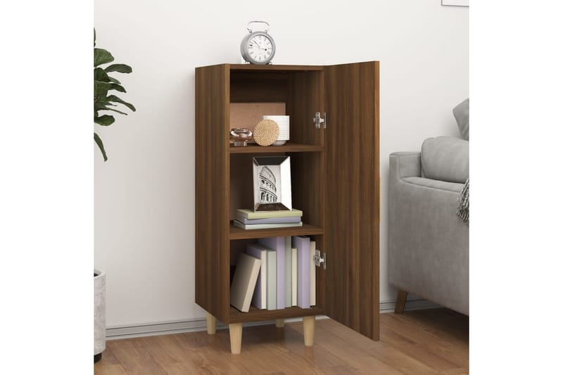 beBasic Skjenk brun eik 34,5x34x90 cm konstruert tre - Brun - Oppbevaring - Oppbevaringsmøbler - Sideboard & skjenk