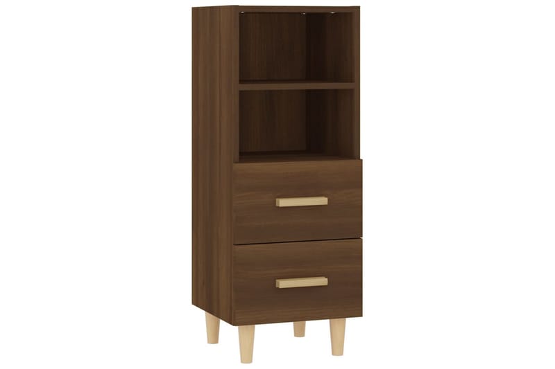 beBasic Skjenk brun eik 34,5x34x90 cm konstruert tre - Brun - Oppbevaring - Oppbevaringsmøbler - Sideboard & skjenk