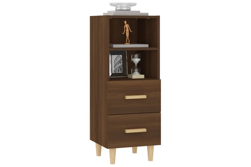 beBasic Skjenk brun eik 34,5x34x90 cm konstruert tre - Brun - Oppbevaring - Oppbevaringsmøbler - Sideboard & skjenk