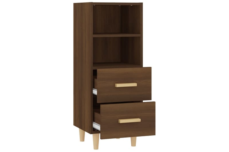 beBasic Skjenk brun eik 34,5x34x90 cm konstruert tre - Brun - Oppbevaring - Oppbevaringsmøbler - Sideboard & skjenk