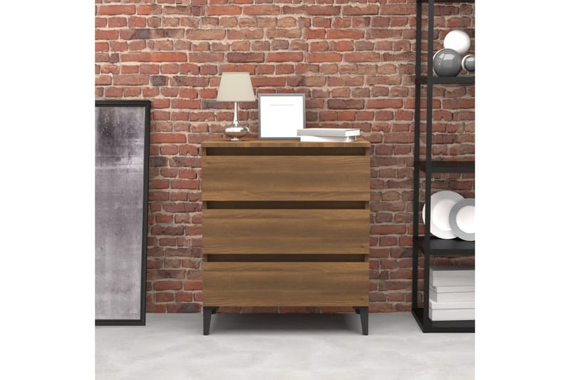 beBasic Skjenk brun eik 60x35x69 cm konstruert tre - Brun - Oppbevaring - Oppbevaringsmøbler - Sideboard & skjenk