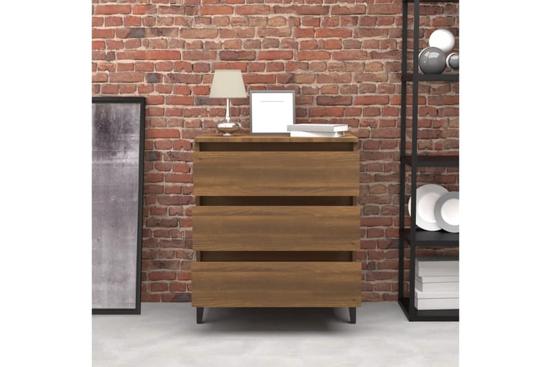 beBasic Skjenk brun eik 60x35x69 cm konstruert tre - Brun - Oppbevaring - Oppbevaringsmøbler - Sideboard & skjenk