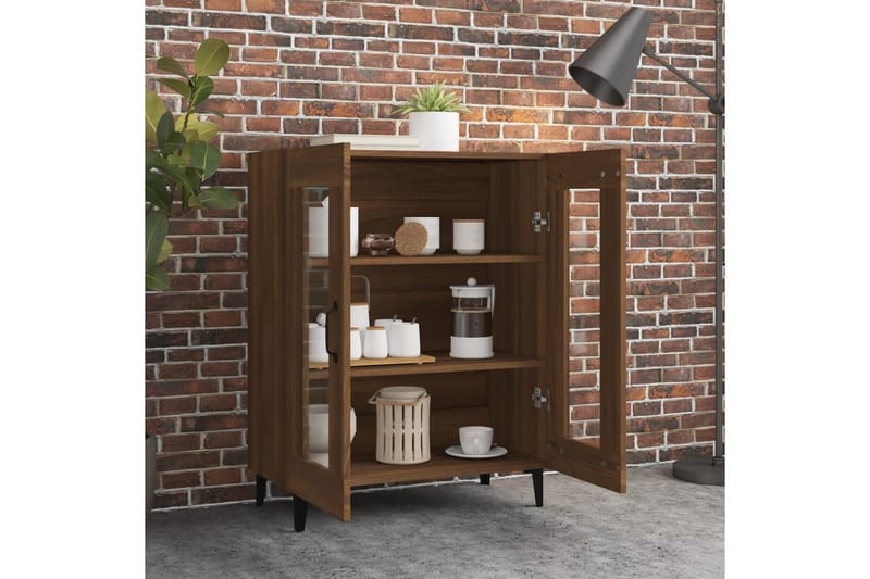 beBasic Skjenk brun eik 69,5x34x90 cm konstruert tre - Brun - Oppbevaring - Oppbevaringsmøbler - Sideboard & skjenk