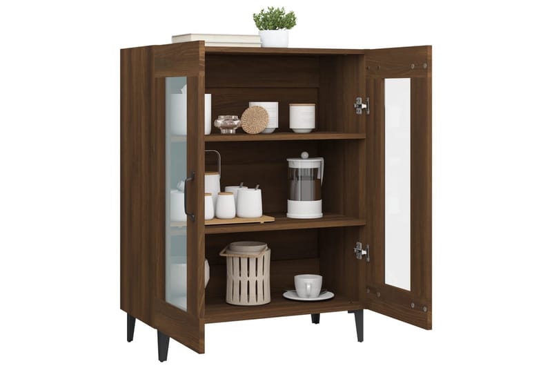 beBasic Skjenk brun eik 69,5x34x90 cm konstruert tre - Brun - Oppbevaring - Oppbevaringsmøbler - Sideboard & skjenk