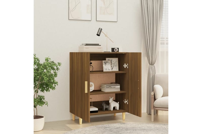 beBasic Skjenk brun eik 70x34x90 cm konstruert tre - Brun - Oppbevaring - Oppbevaringsmøbler - Sideboard & skjenk