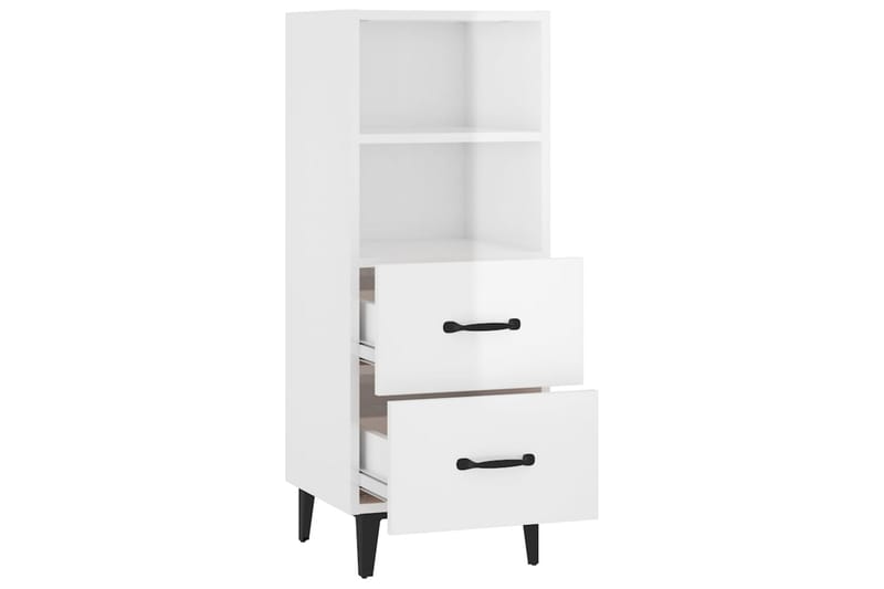 beBasic Skjenk høyglans hvit 34,5x34x90 cm konstruert tre - Hvit - Oppbevaring - Oppbevaringsmøbler - Sideboard & skjenk