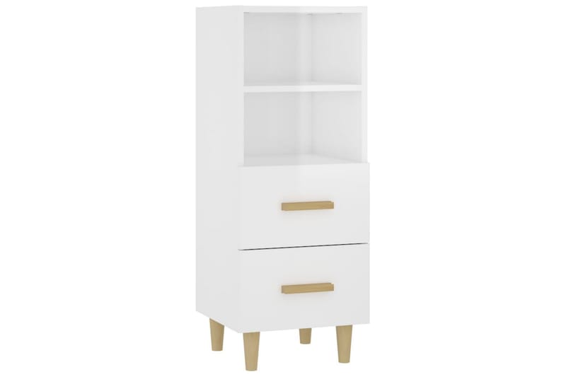 beBasic Skjenk høyglans hvit 34,5x34x90 cm konstruert tre - Hvit - Oppbevaring - Oppbevaringsmøbler - Sideboard & skjenk