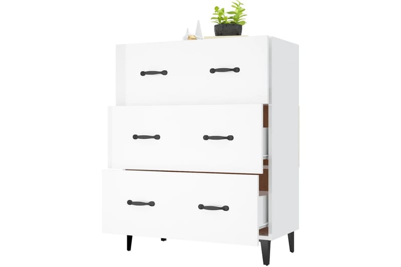 beBasic Skjenk høyglans hvit 69,5x34x90 cm konstruert tre - Hvit - Oppbevaring - Oppbevaringsmøbler - Sideboard & skjenk