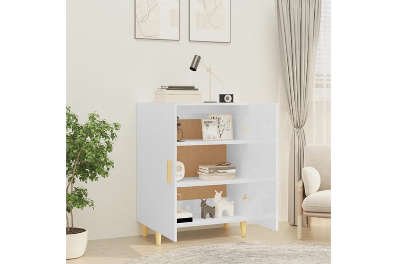 beBasic Skjenk høyglans hvit 70x34x90 cm konstruert tre - Hvit - Oppbevaring - Oppbevaringsmøbler - Sideboard & skjenk