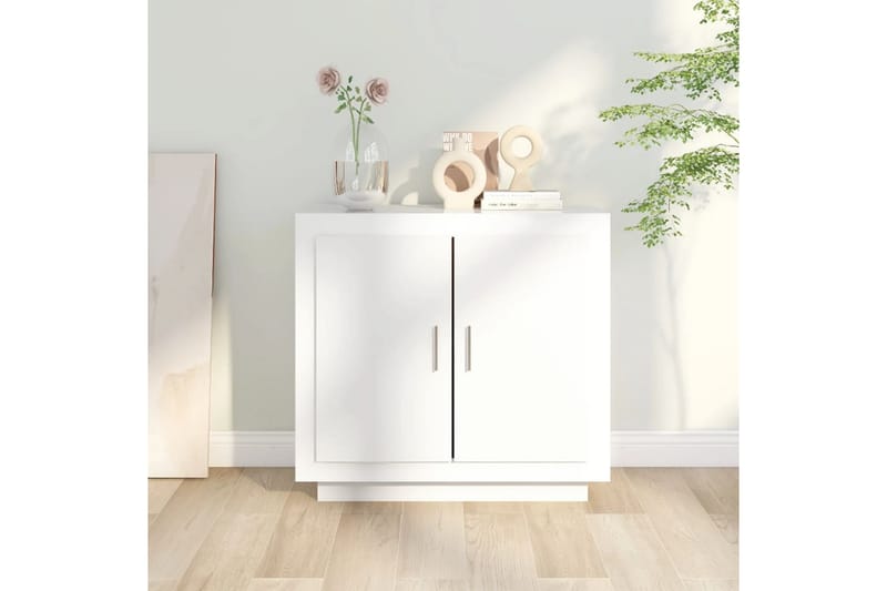 beBasic Skjenk høyglans hvit 80x40x75 cm konstruert tre - Hvit - Oppbevaring - Oppbevaringsmøbler - Sideboard & skjenk