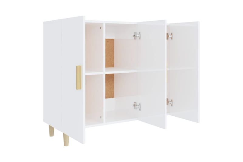 beBasic Skjenk høyglans hvit 90x34x80 cm konstruert tre - Hvit - Oppbevaring - Oppbevaringsmøbler - Sideboard & skjenk