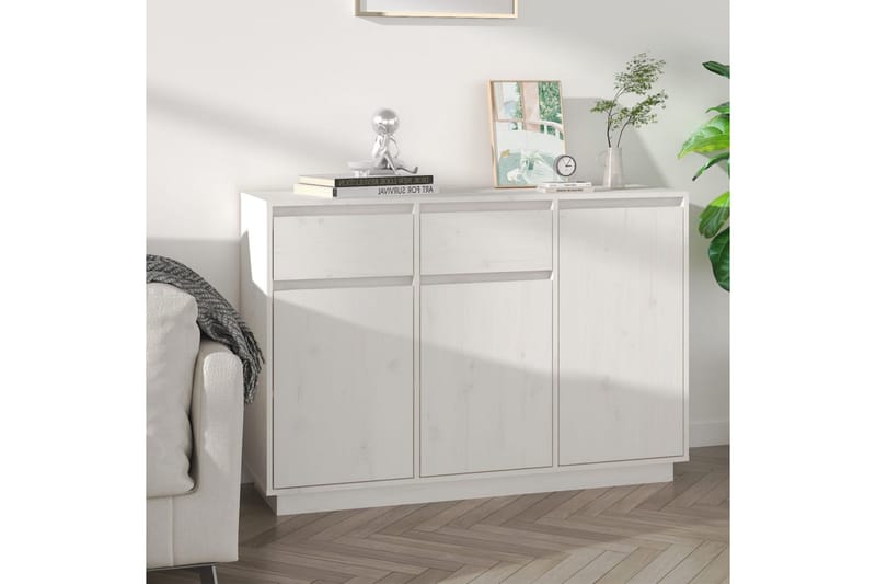 beBasic Skjenk hvit 110x34x75 cm heltre furu - Hvit - Oppbevaring - Oppbevaringsmøbler - Sideboard & skjenk