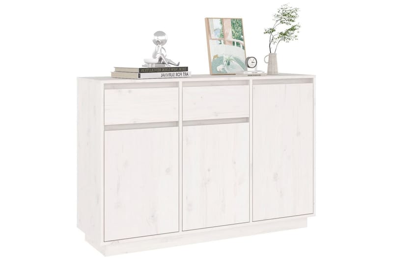 beBasic Skjenk hvit 110x34x75 cm heltre furu - Hvit - Oppbevaring - Oppbevaringsmøbler - Sideboard & skjenk