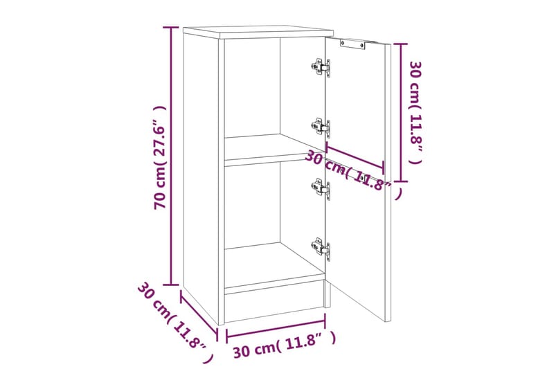 beBasic Skjenk hvit 30x30x70 cm konstruert tre - Hvit - Oppbevaring - Oppbevaringsmøbler - Sideboard & skjenk