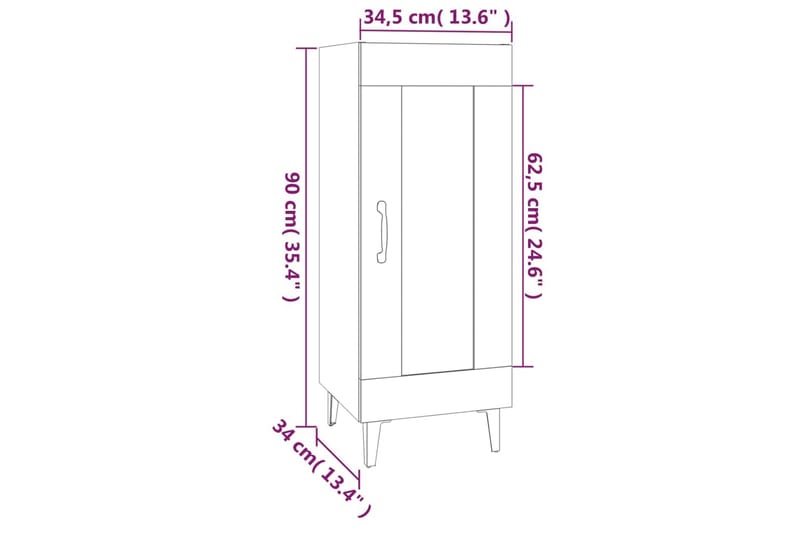 beBasic Skjenk hvit 34,5x34x90 cm konstruert tre - Hvit - Oppbevaring - Oppbevaringsmøbler - Sideboard & skjenk