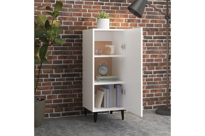 beBasic Skjenk hvit 34,5x34x90 cm konstruert tre - Hvit - Oppbevaring - Oppbevaringsmøbler - Sideboard & skjenk