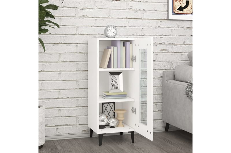 beBasic Skjenk hvit 34,5x34x90 cm konstruert tre - Hvit - Oppbevaring - Oppbevaringsmøbler - Sideboard & skjenk