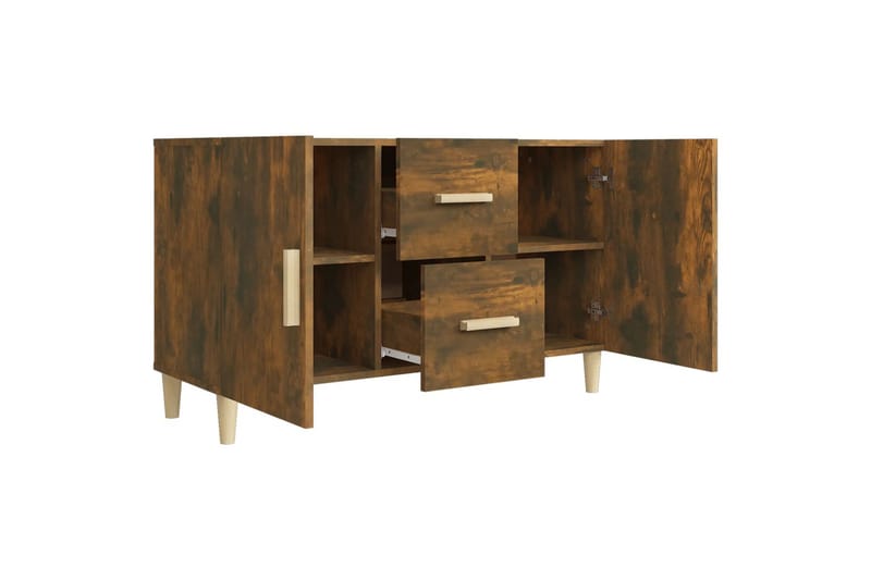 beBasic Skjenk røkt eik 100x36x60 cm konstruert tre - Brun - Oppbevaring - Oppbevaringsmøbler - Sideboard & skjenk