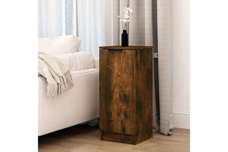 beBasic Skjenk røkt eik 30x30x70 cm konstruert tre - Brun - Oppbevaring - Oppbevaringsmøbler - Sideboard & skjenk