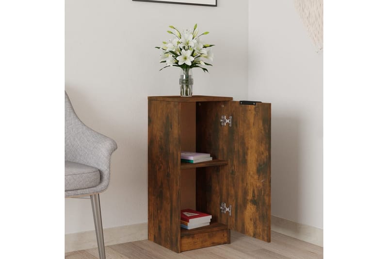 beBasic Skjenk røkt eik 30x30x70 cm konstruert tre - Brun - Oppbevaring - Oppbevaringsmøbler - Sideboard & skjenk