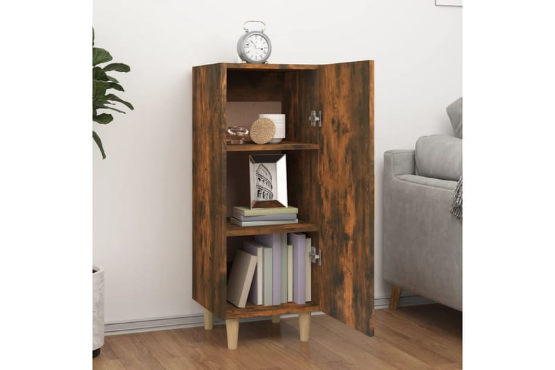 beBasic Skjenk røkt eik 34,5x34x90 cm konstruert tre - Brun - Oppbevaring - Oppbevaringsmøbler - Sideboard & skjenk