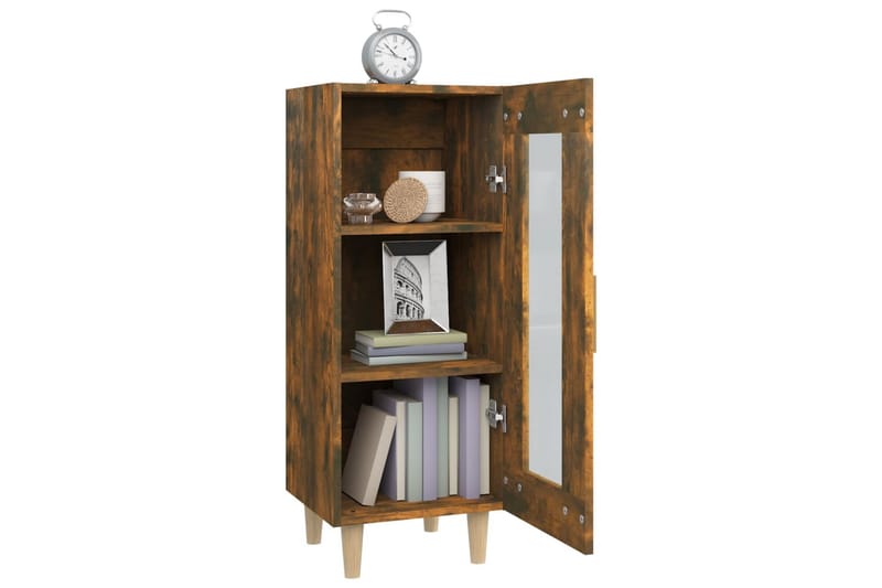 beBasic Skjenk røkt eik 34,5x34x90 cm konstruert tre - Brun - Oppbevaring - Oppbevaringsmøbler - Sideboard & skjenk