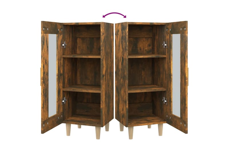 beBasic Skjenk røkt eik 34,5x34x90 cm konstruert tre - Brun - Oppbevaring - Oppbevaringsmøbler - Sideboard & skjenk