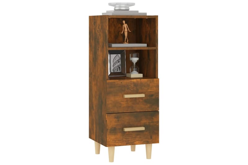 beBasic Skjenk røkt eik 34,5x34x90 cm konstruert tre - Brun - Oppbevaring - Oppbevaringsmøbler - Sideboard & skjenk