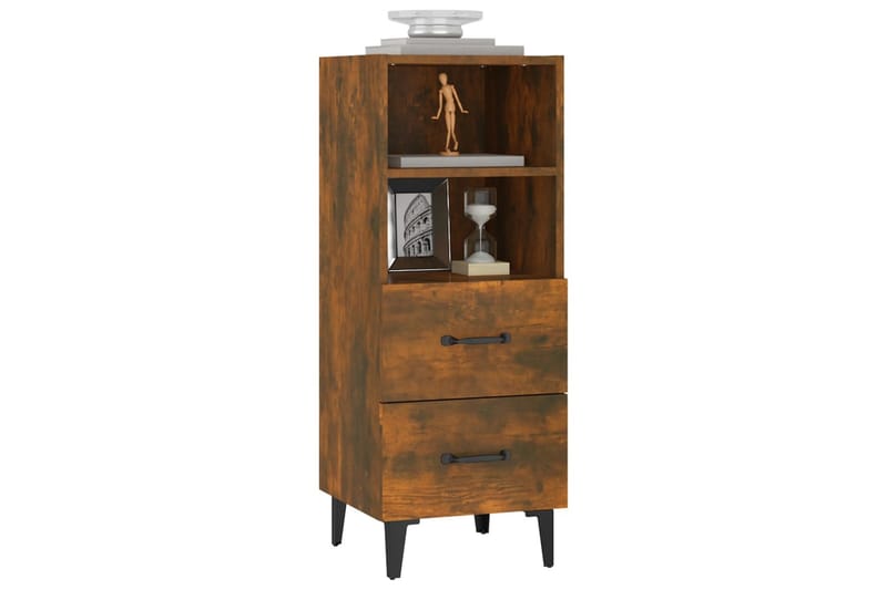 beBasic Skjenk røkt eik 34,5x34x90 cm konstruert tre - Brun - Oppbevaring - Oppbevaringsmøbler - Sideboard & skjenk