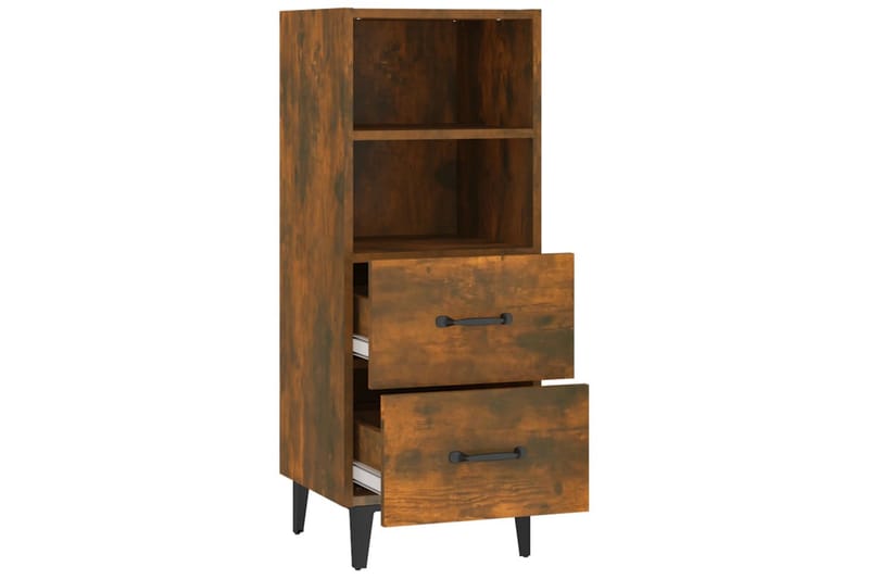 beBasic Skjenk røkt eik 34,5x34x90 cm konstruert tre - Brun - Oppbevaring - Oppbevaringsmøbler - Sideboard & skjenk