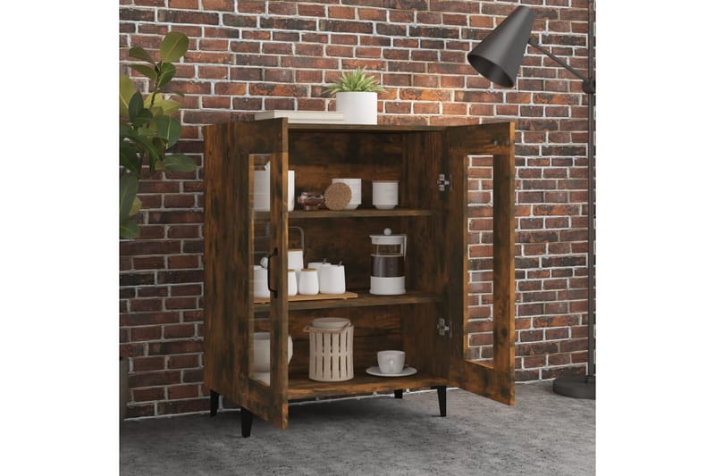 beBasic Skjenk røkt eik 69,5x34x90 cm konstruert tre - Brun - Oppbevaring - Oppbevaringsmøbler - Sideboard & skjenk