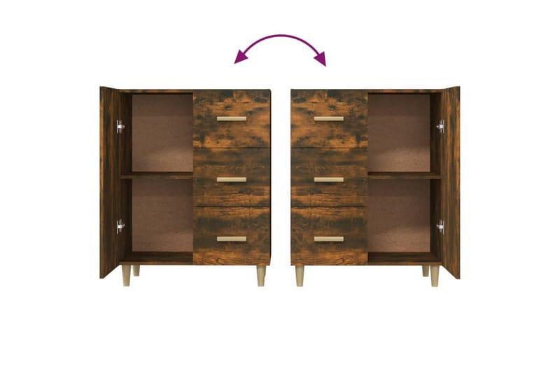 beBasic Skjenk røkt eik 69,5x34x90 cm konstruert tre - Brun - Oppbevaring - Oppbevaringsmøbler - Sideboard & skjenk