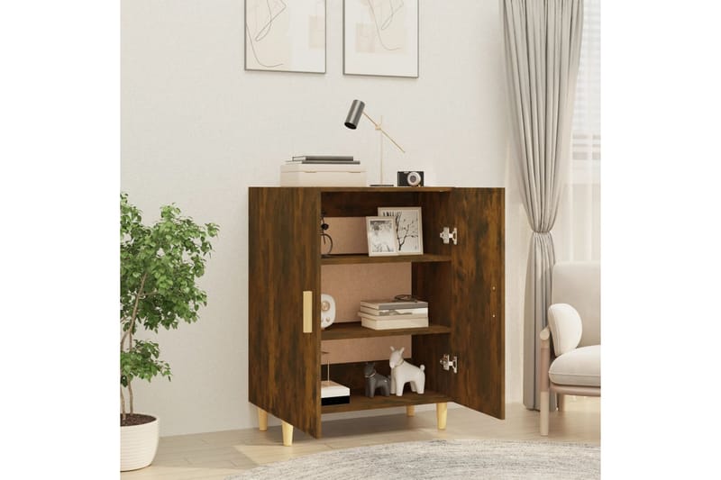 beBasic Skjenk røkt eik 70x34x90 cm konstruert tre - Brun - Oppbevaring - Oppbevaringsmøbler - Sideboard & skjenk