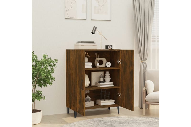 beBasic Skjenk røkt eik 70x34x90 cm konstruert tre - Brun - Oppbevaring - Oppbevaringsmøbler - Sideboard & skjenk